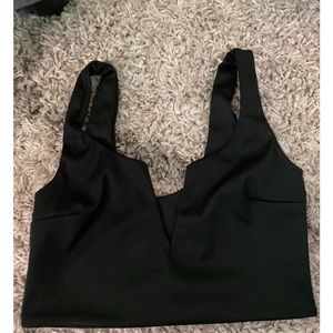 Black crop tank top